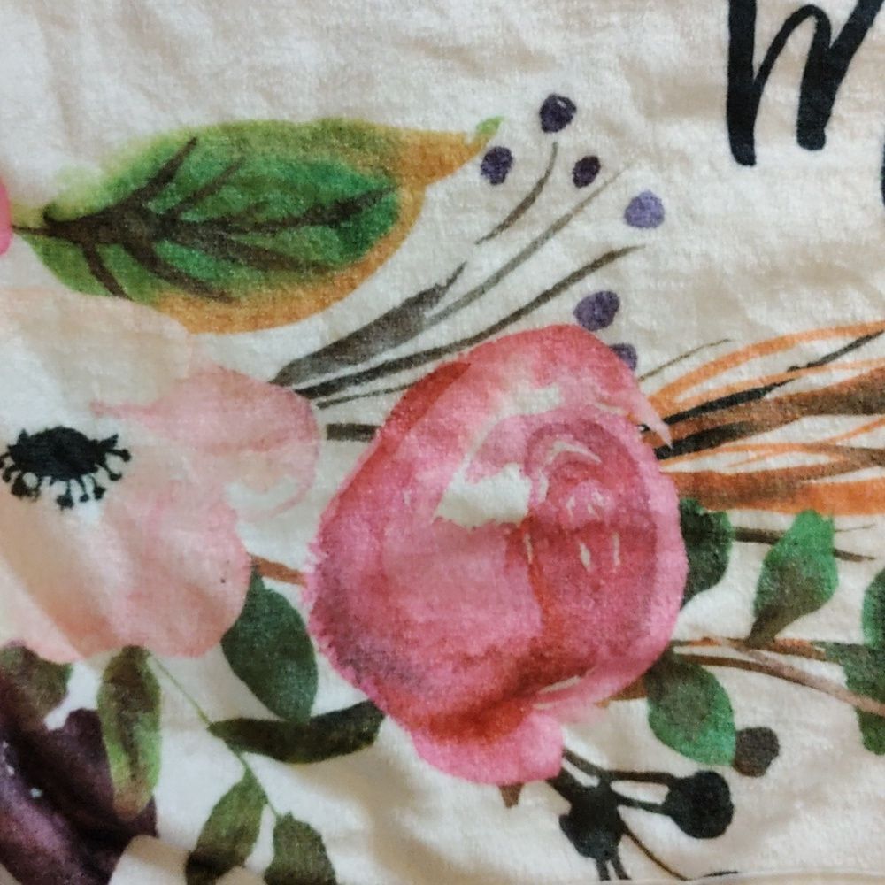 Baby Milestone Blanket Pink Floral Baby Girl White Spring - Picture 6 of 12